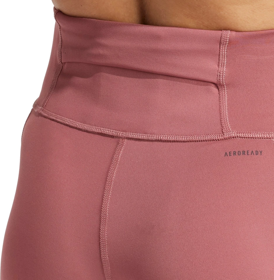 adidas DailyRun 3 Stripes Womens Running Tights Pink 7/8 Cropped Training Run - Image 4 of 4