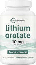 "Lithium Orotate 10mg 240 Veggie Capsules  Highly Bioavailable  Elemental  Do