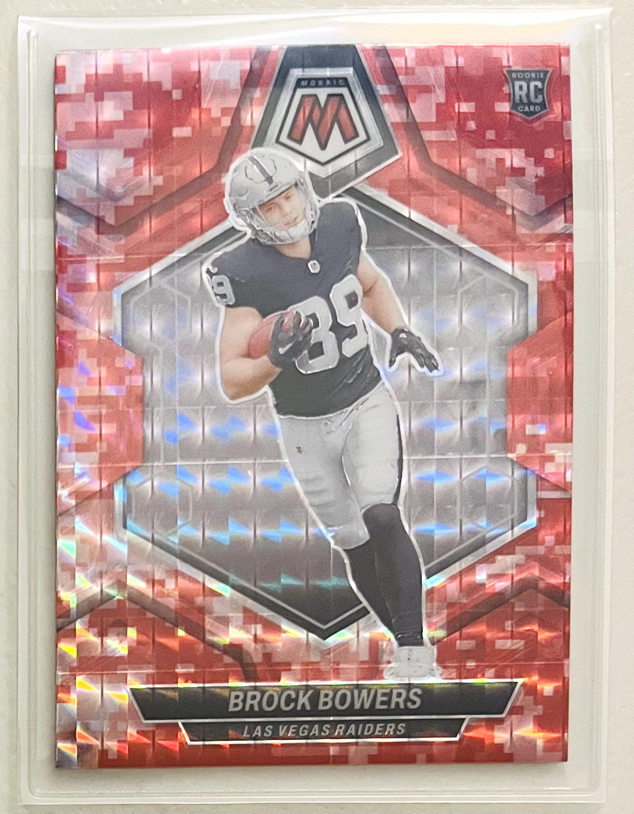 2024 Panini Mosaic - Brock Bowers #313 Red Camo Mosaic (RC) Las Vegas Raiders