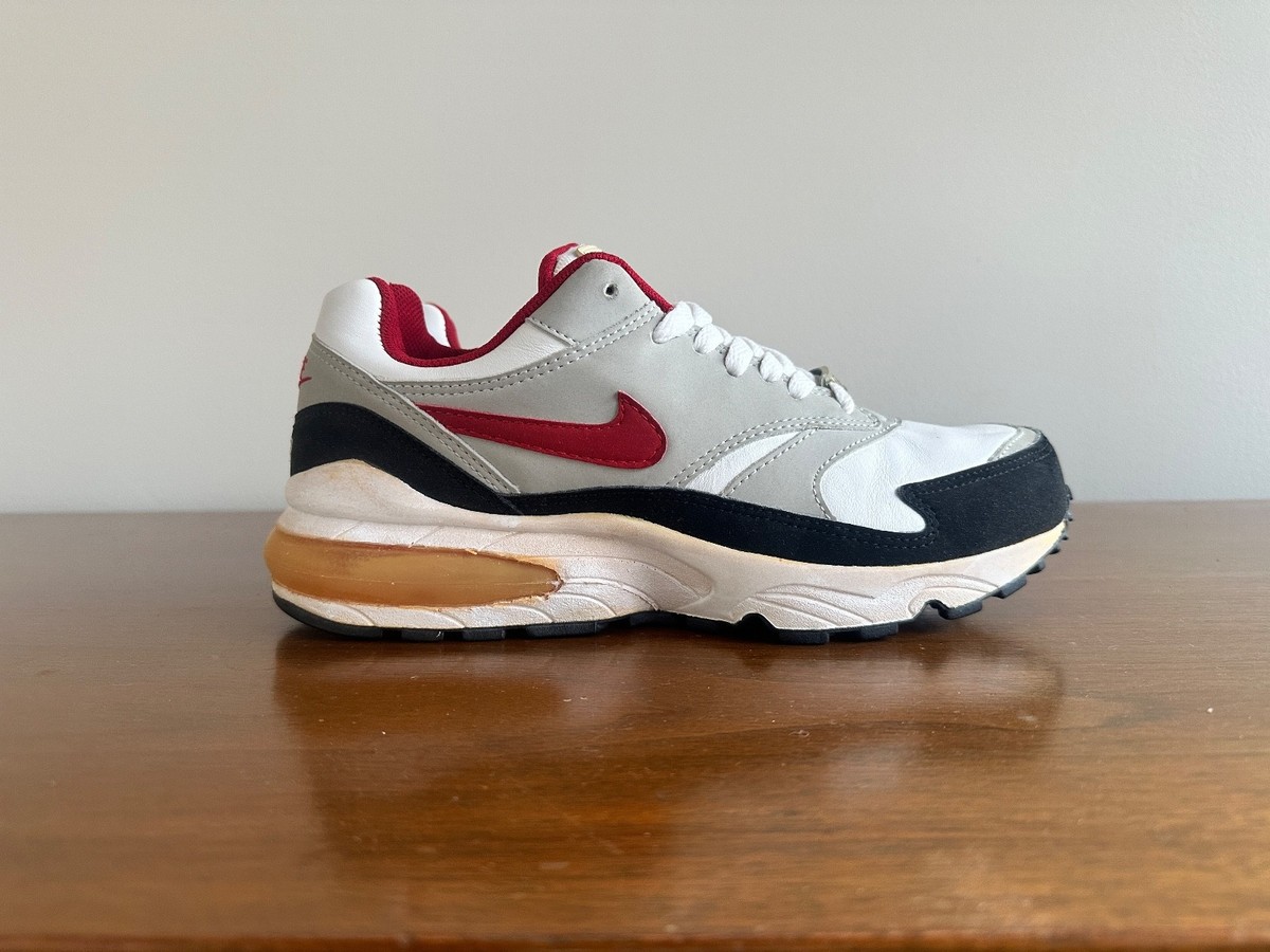 2002 NIKE AIR MAX BURST LEATHER B WHITE VARSITY RED BLACK SIZE 8