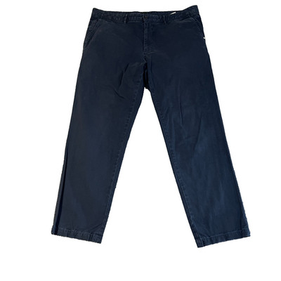 Mens Hugo Boss Chino Trousers W38 L29 Regular Tapered Dark Blue Stretch Crigan