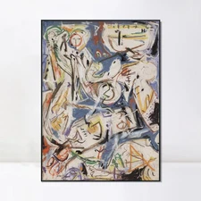 Framed Canvas Giclee Print Art Untitled, 1945 by Jackson Pollock Home Decoration