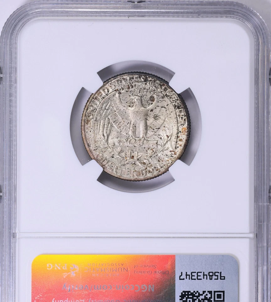 1949 D Washington Quarter NGC MS67 Rainbow Toned - Image 3 of 3