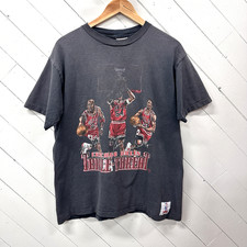 Vintage Chicago Bulls T Shirt Size XL Michael Jordan Grant Pippen Faded 90's