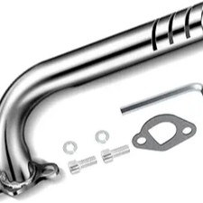 Upgrade Header Exhaust Pipe Kit for Non Hemi Predator 212cc 196cc 6.5HP-A-Silver