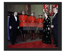 RONALD REAGAN PIERRE TRUDEAU OTTAWA MOUNTED POLICE 1981 8X10 FRAMED PHOTO