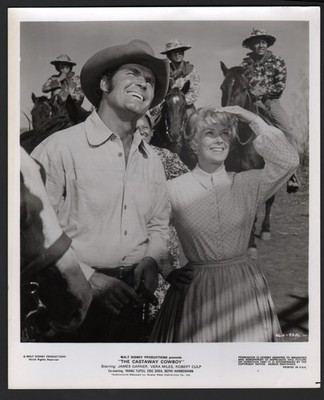 Castaway Cowboy-James Garner and Vera Miles-B&W-Still