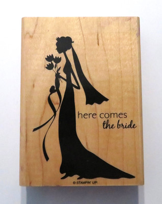 Stampin' Up! Wedding Bride ''here comes the bride'' Rubber Stamp