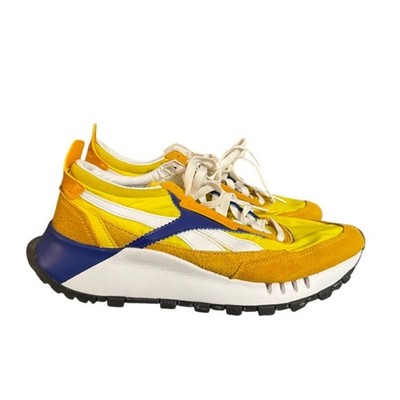 Reebok Classic Legacy Yellow Blue White Suede Sneakers FY7377 Mens Shoes 8