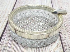 Crystal Cut Silver Plate Rest - Mid-Century-Modern ASHTRAY