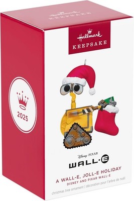 Hallmark Disney Ornament WALL-E Joll-E Holiday Santa Hat Pixar Movie Figure