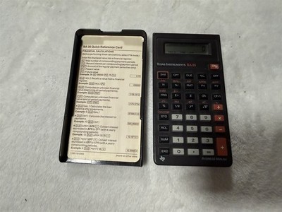 TEXAS INSTRUMENTS BA-35 BUSINESS ANALYST CALCULATOR WITH COVER & REFERENCE CARD