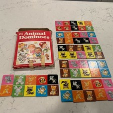 Vintage 1976 Whitman Animal Dominoes Childrens Game 4796 Complete Set