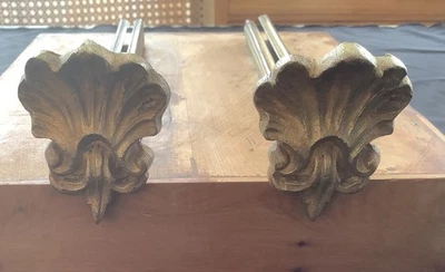2 supports muraux en laiton pour tringle à rideaux -,Occasion - Photo 1/4