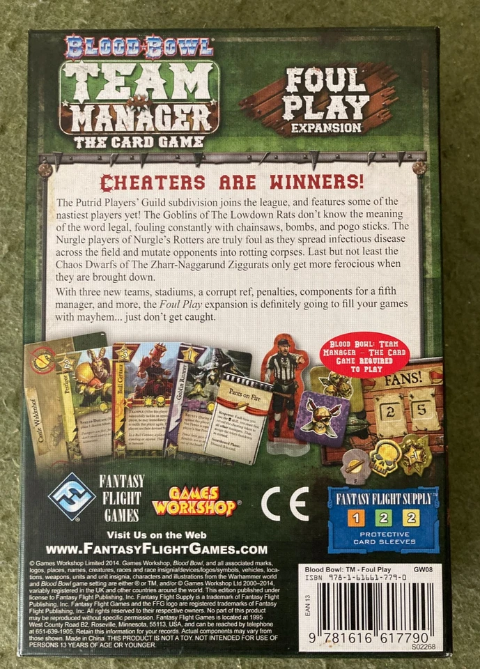 FANTASY FLIGHT FFG - BLOOD BOWL TEAM MANAGER, FOUL PLAY EXPANSION  (2014) New - Image 2 of 3