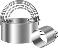 5 Pieces Circle Biscuit Cutter Professional Stainless Steel round Cookie Cutters