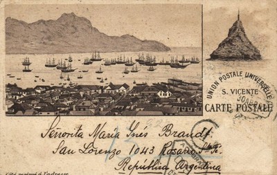 PC CAPE VERDE CABO VERDE SAO VICENTE VIEW WITH SHIPS (b63940)