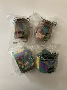 Vintage 1996 Burger King Kids Club Disney Pocahontas Sealed Toy Lot Of 4