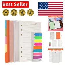 Complete A5 Planner Kit: 200 Lined Pages, Colorful Tabs & Protective Pockets