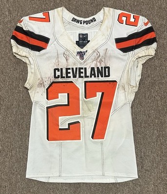 2019 Kareem Hunt Cleveland Browns GAME USED Road Football Jersey