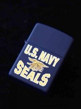 Vintage Zippo US Navy Seals Navy Blue Matte Finish Oil Lighter Unfired