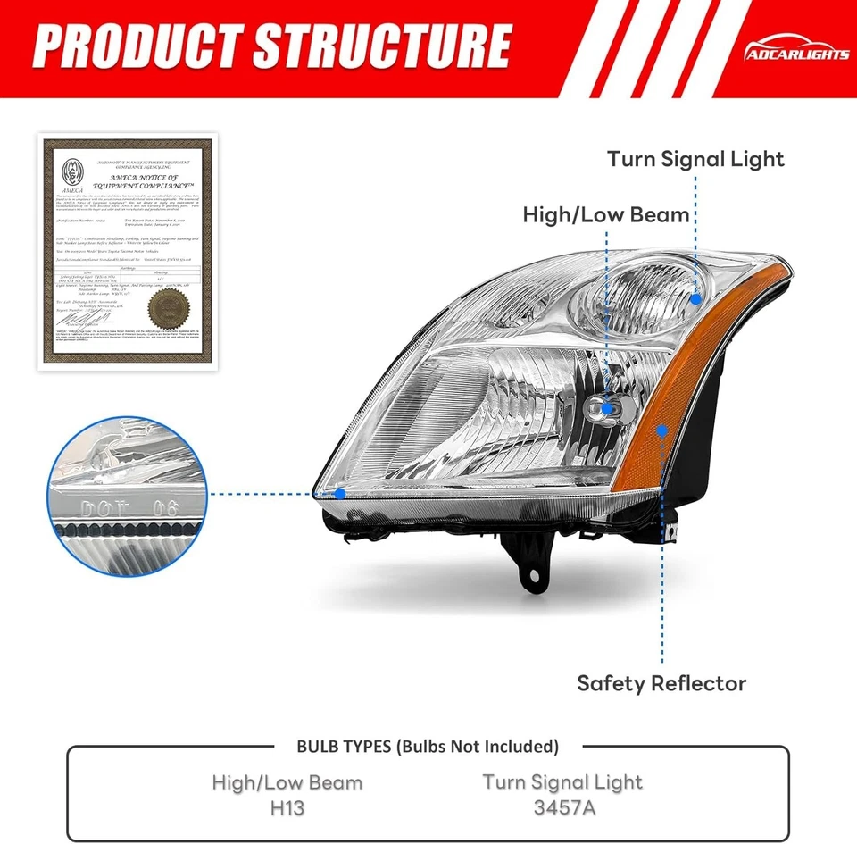 2 Pcs Left & Right Headlight Assembly 26010-ET000, 26060-ET000 - Bild 2 von 4