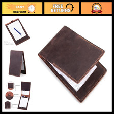 Handmade Leather Golf Scorecard Holder, Yardage Book Cover with Pencil Loop