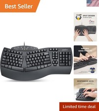 Tactile Feedback Wired Ergonomic Keyboard - Split Design for Effortless Typing
