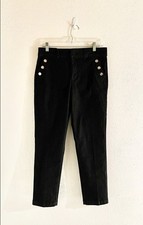 Nine West Trouser Pants Women’s Size 8P Black With Gold Front Pocket Buttons