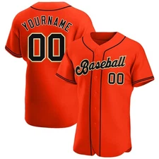 Custom Orange Black Cream Authentic Baseball Jersey91pr8