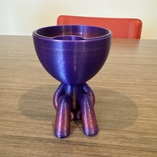 3D Printed Planter With Watering Hole – Modern Pot with drainage Purple Ombre