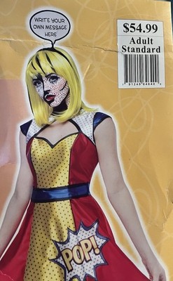 POP ART GIRL Costume Adult Standard Small Medium Large Rasta
