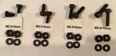 Black Phono Screw Kit M2.5 Hex Cap Stainless Steel for Phono Cartridge Headshell