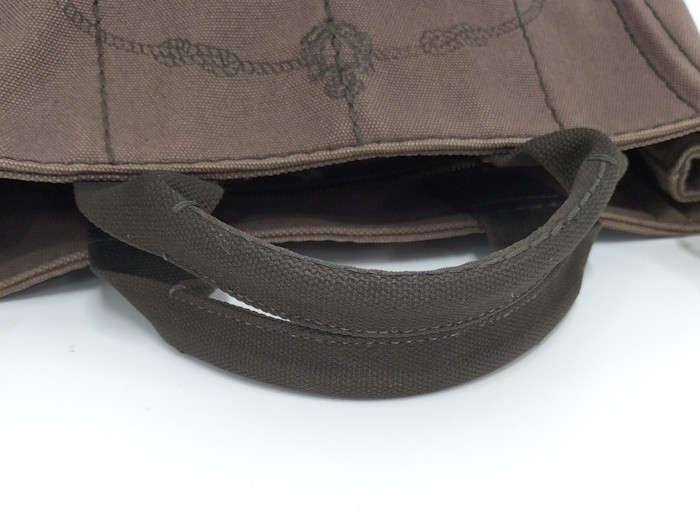 PRADA Canapa Tote 2WAY Handbag Canvas Brown from japan thumbnail 4