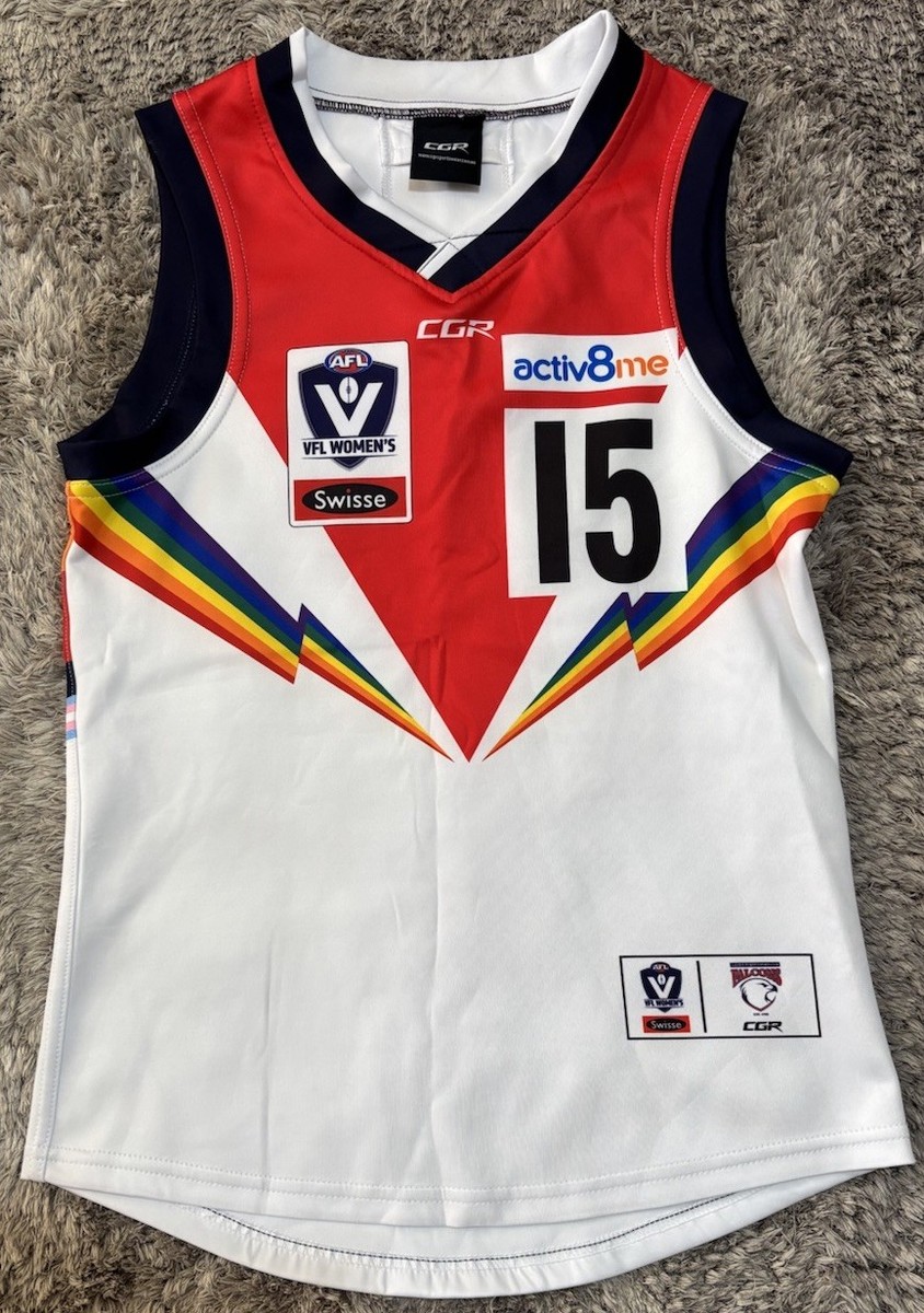 Darebin Falcons Players GPS Pride Game Guernsey VFL Australia Women 10  Excellent