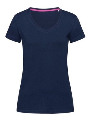 STEDMAN T-Shirt CLAIRE V-NECK Damen aus Jersey Kurzarm BLUE MIDNIGHT