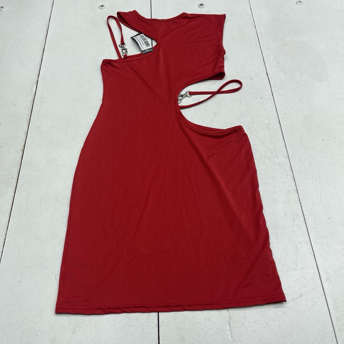 red slinky bodycon dress Pretty Little Thing Shape Cut Out Strap Detail Womens 6 Rib knit midi dress Full-Length Chiffon Maxi Dress Our Sutton Slip Dress Size:32 ounce