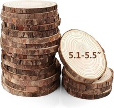 20Pcs Large Unfinished Wood Slices for Centerpieces,5.1-5.5 Inches Wood Cente...