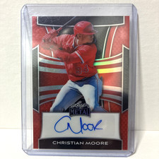 2025 Leaf Metal Autographs 1/15 Christian Moore #BA-CM3 LA Angels