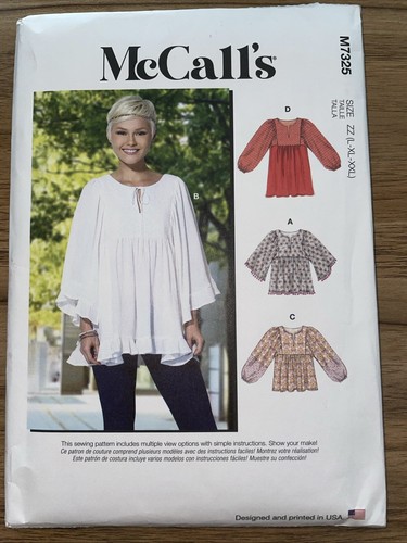 Pullover Top, Loose Fit Tunic Sewing Pattern (Sizes L-XXL) McCalls 7325