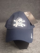Nike Heritage86 Dri-FIT Skull Crossbones Hat Navy Adjustable Golf Cap NWT