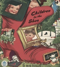 VINTAGE UNCUT 1958 CHILDREN in the SHOE PAPER DOLLS HD LASER REPRODUCTIN RARE