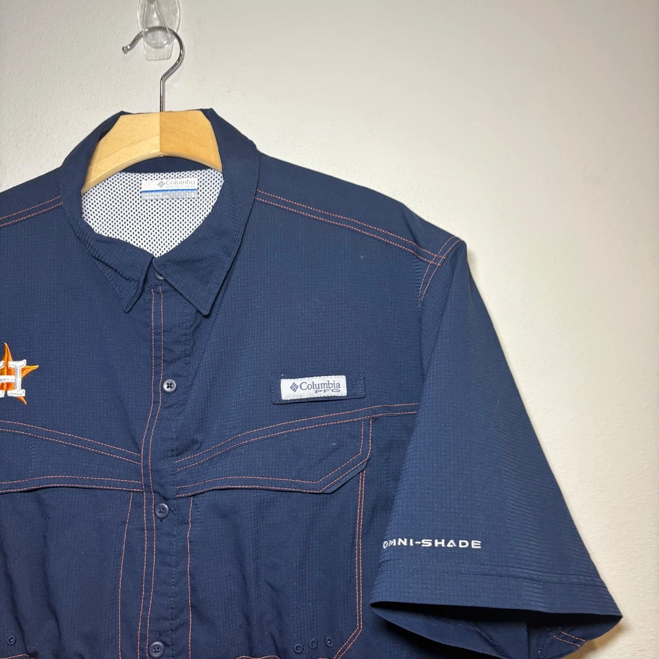 Camisa con botones de los Houston Astros Columbia para hombre Tamiami omni sombra talla grande Foto 2 de 4