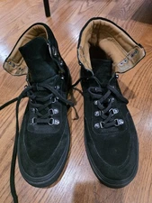 Zara Men Black Suede High Shoes Laced Size 11 Made In Turkey
