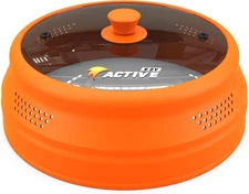 MICROWAVE SPLATTER COVER Silicone with Glass Orange EZY ACTIVE
