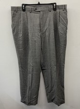 Chaps Men's Gray 100% Wool Pleated Cuffed Dress Slacks Sz 40x30