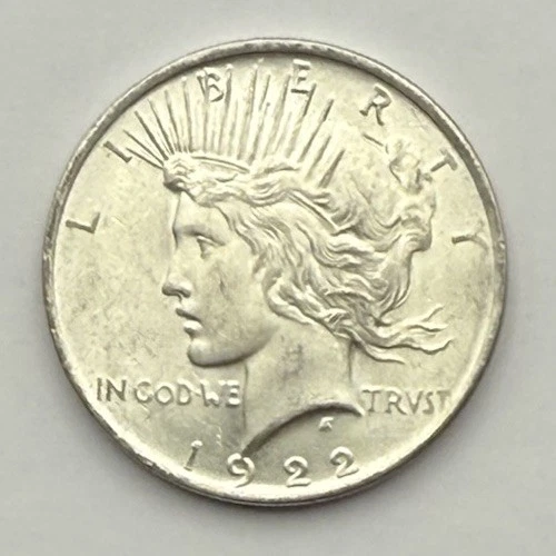 1922-Peace Silver Dollar-AU/BU-Very Nice Coin-Free Shipping!