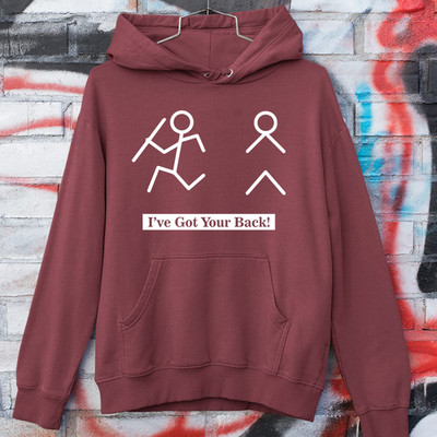 Lustiges Strichmännchen Hoodie I Have Got Your Back Humor Freundschaft Unterstützung Geschenk