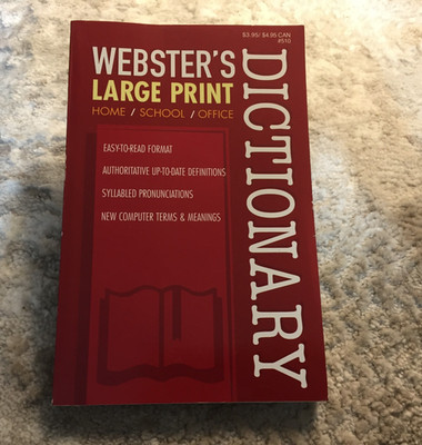 Webster's Dictionary Self Help Paperback Book Large Print from Kappa Books 2014