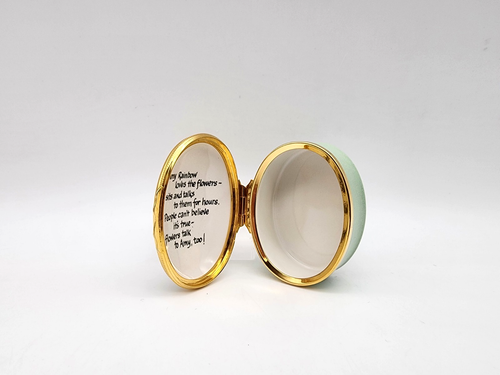 HALCYON DAYS MARKED EVIE ENGLISH ENAMEL HINGED AMY RAINBOW VINTAGE TRINKET BOX ! - 第 6/12 張圖片